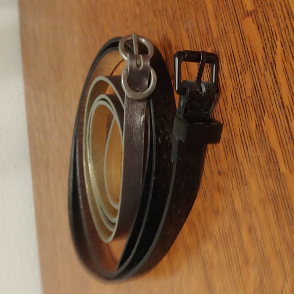 Pair of skinny belts size large, black sparkle and silver - Picture 2 of 4